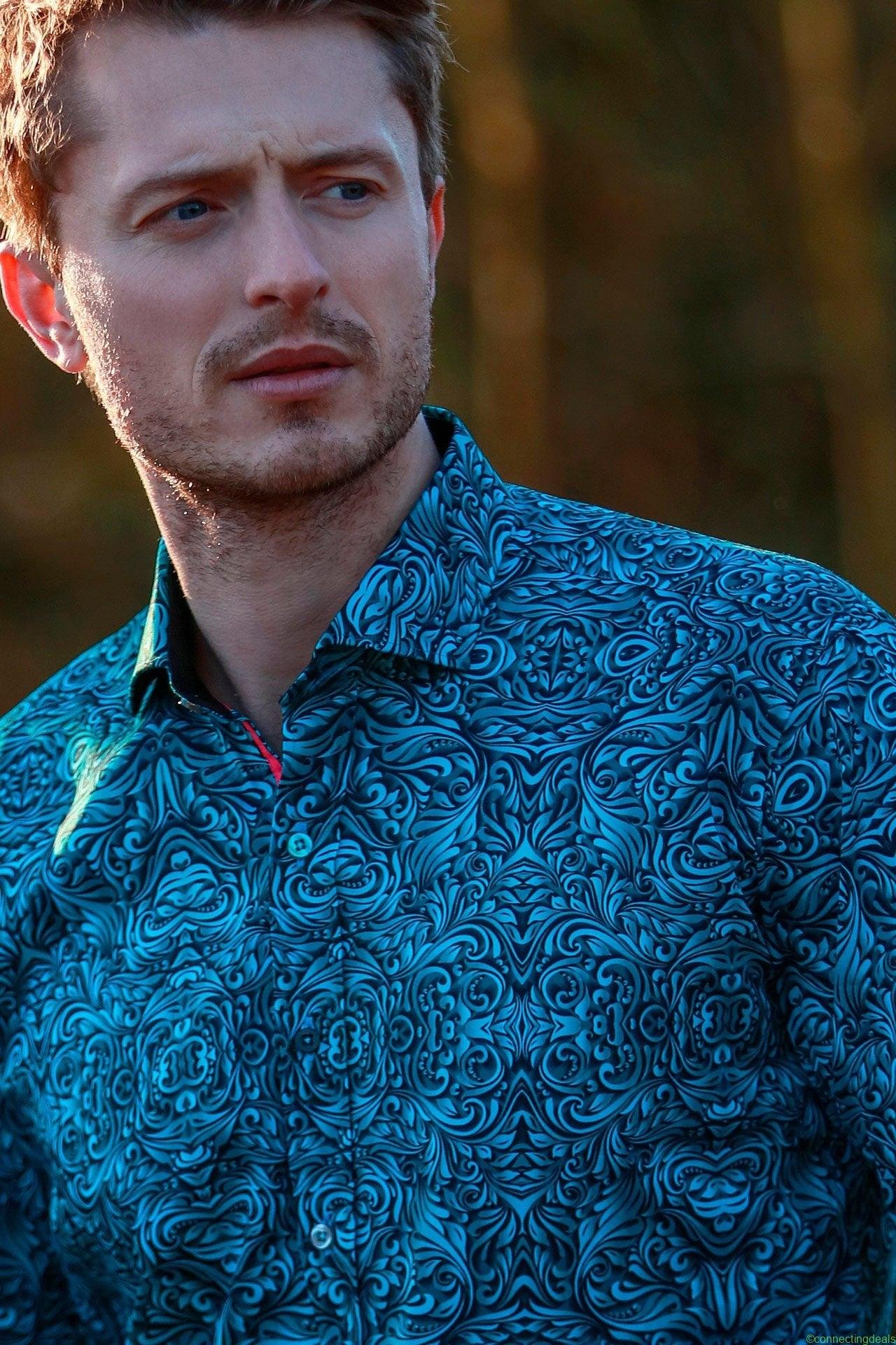 WAVY ORNAMENTS PRINT SHIRT