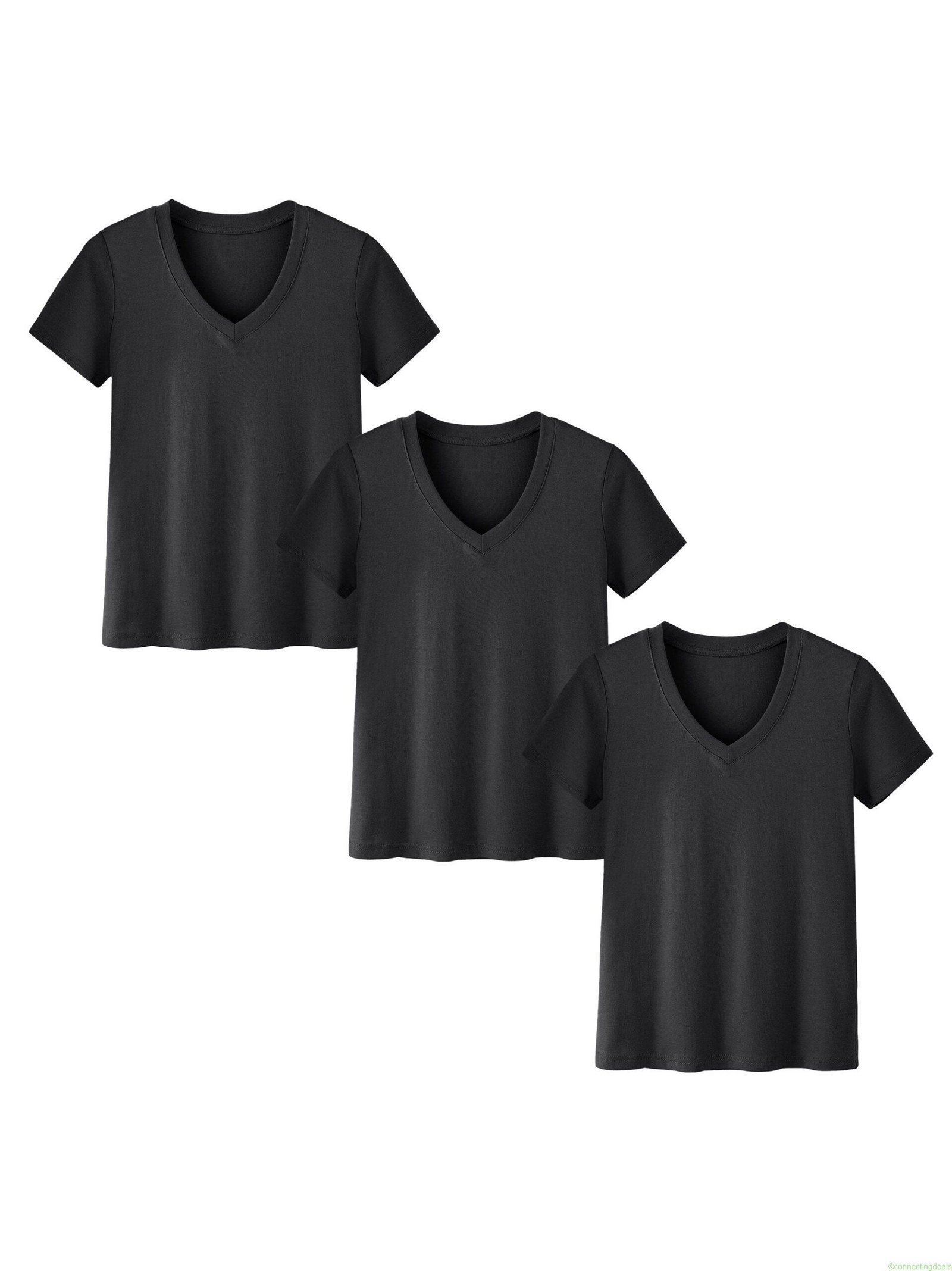 SHOWITTY 3-Pack Plus Size V-Neck T-Shirts for