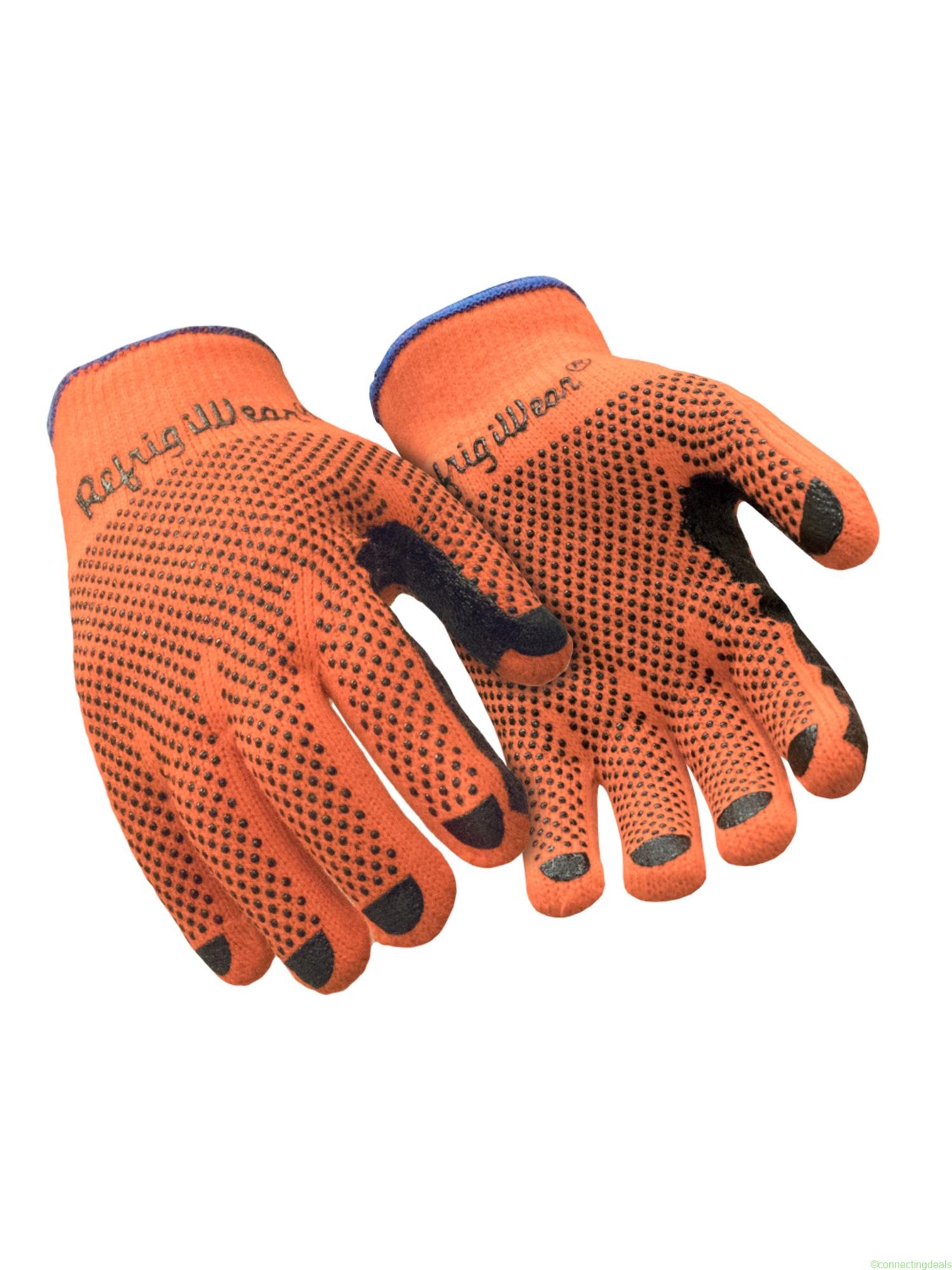 RefrigiWear Midweight Dot Grip Glove Orange L
