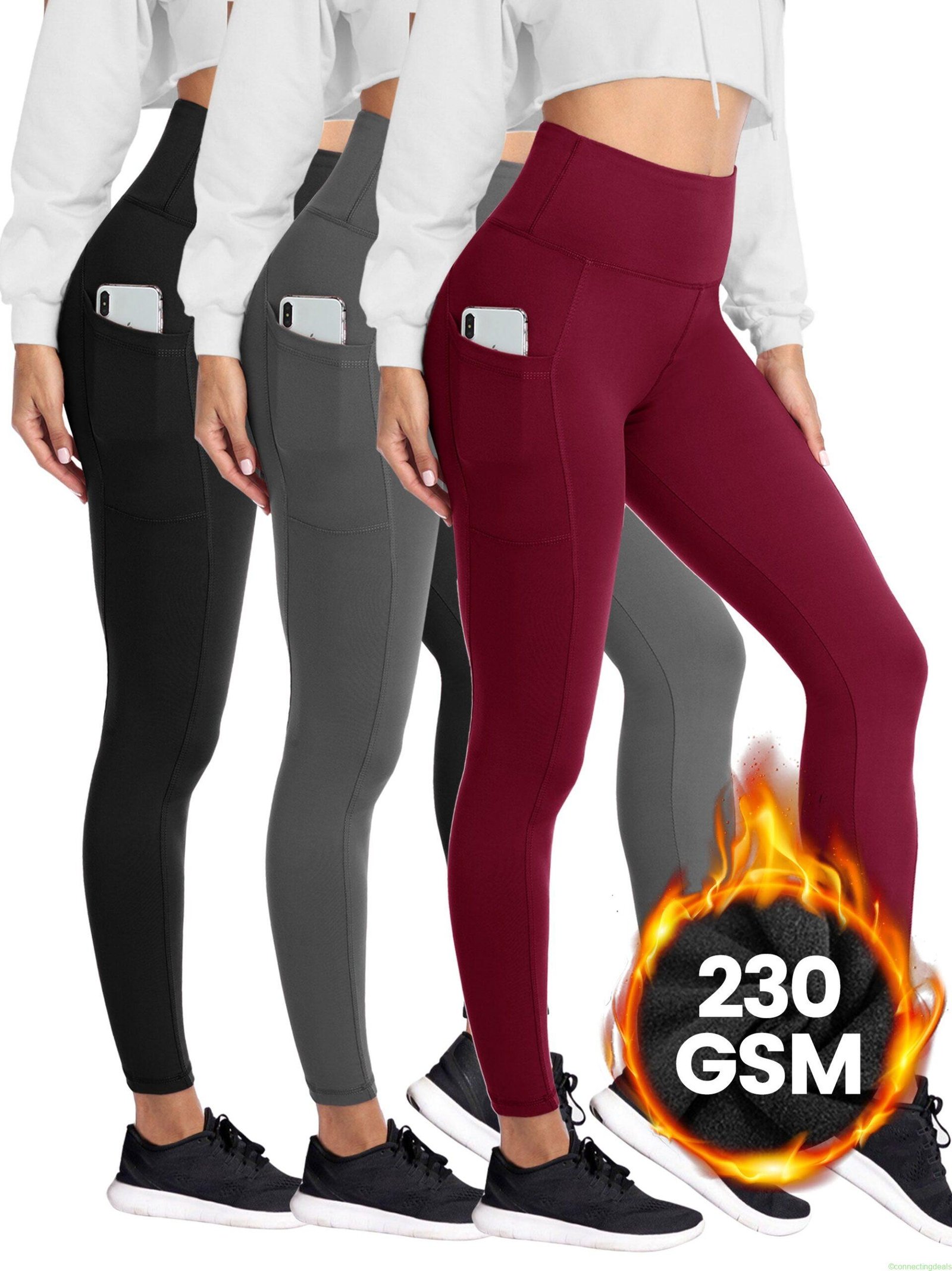 SHOWITTY 13 Pack Fleece Lined Leggings with