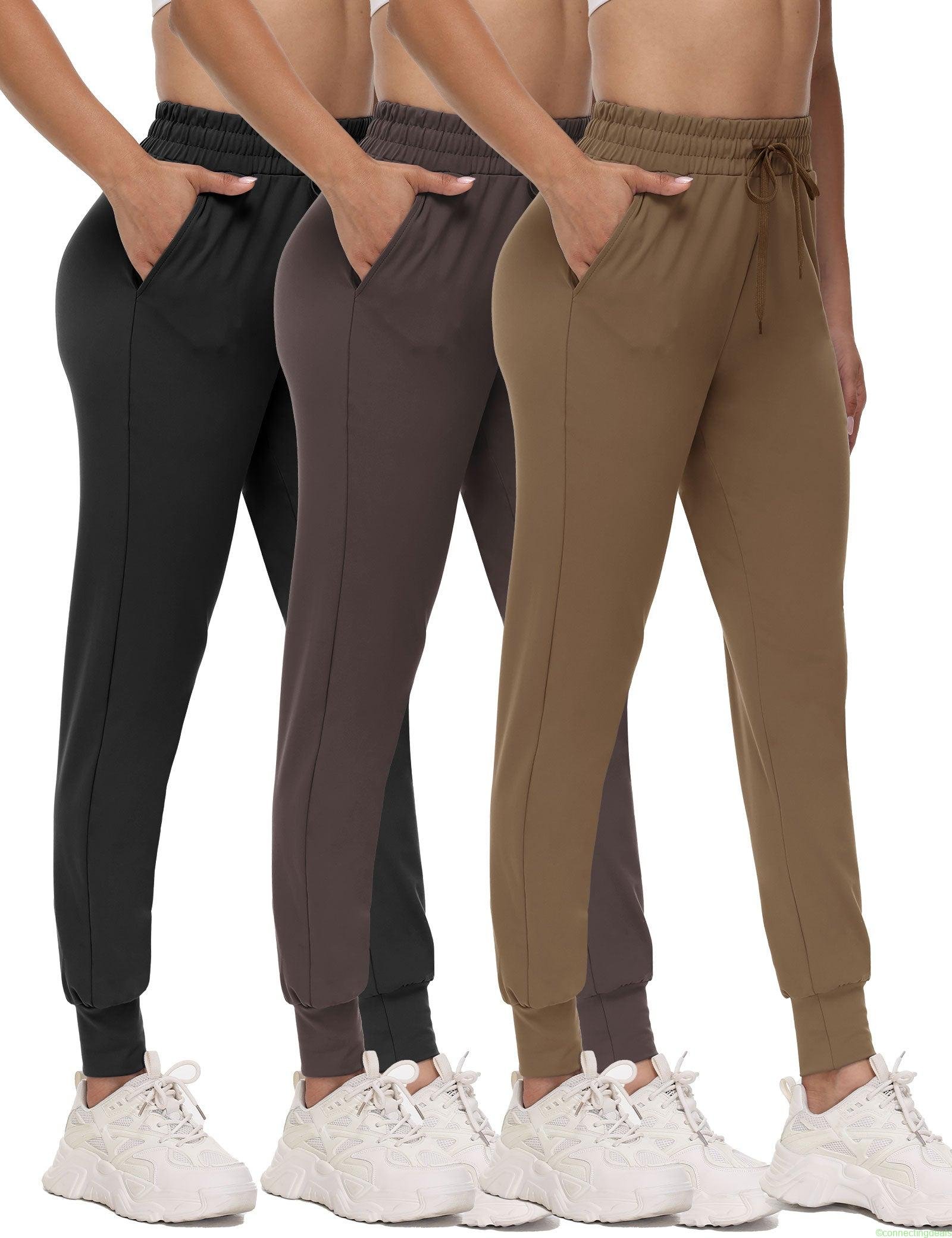 SHOWITTY Womens 3-Pack Plus Size Jogger Pants