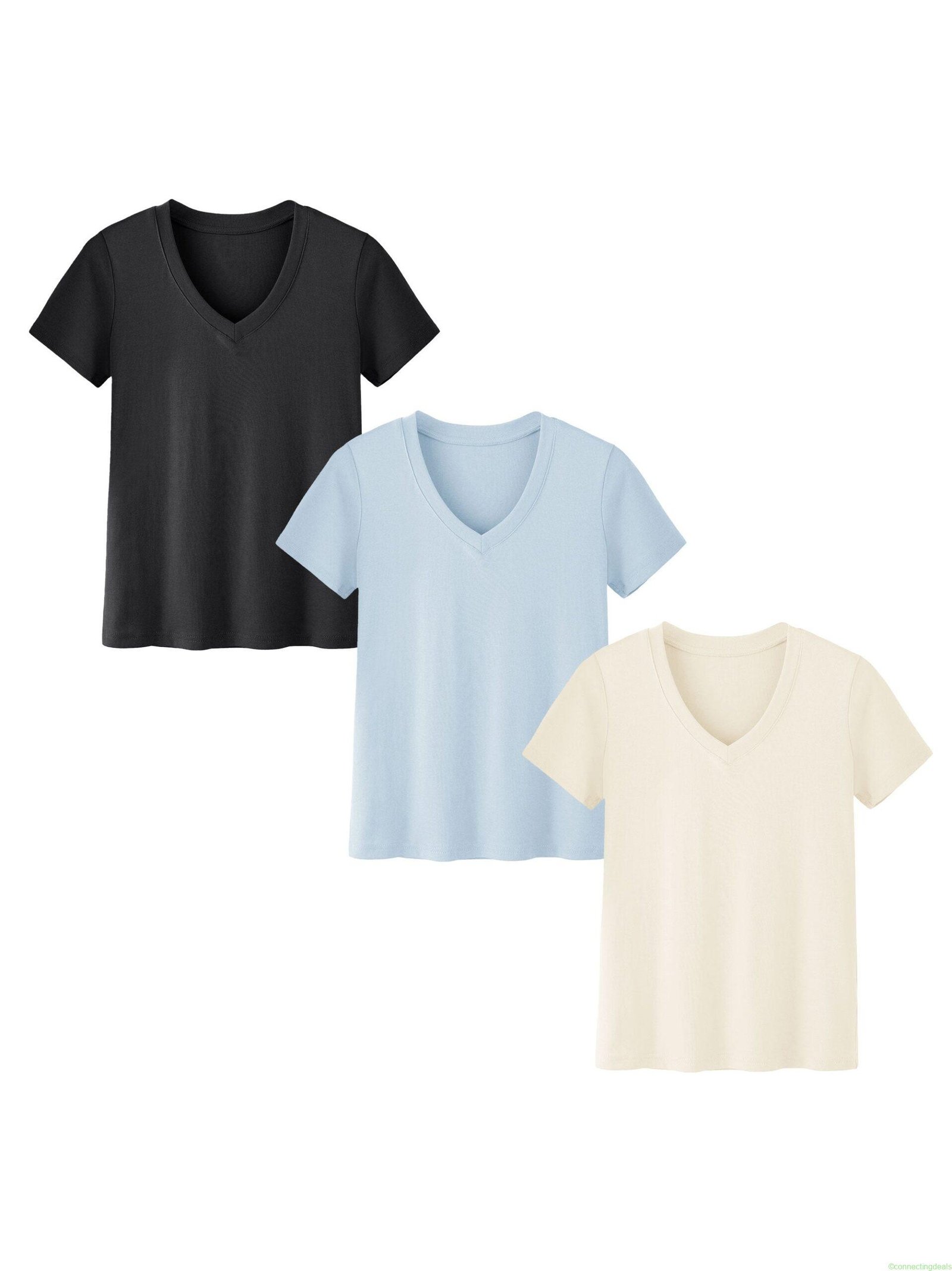 SHOWITTY 3-Pack Plus Size V-Neck T-Shirts