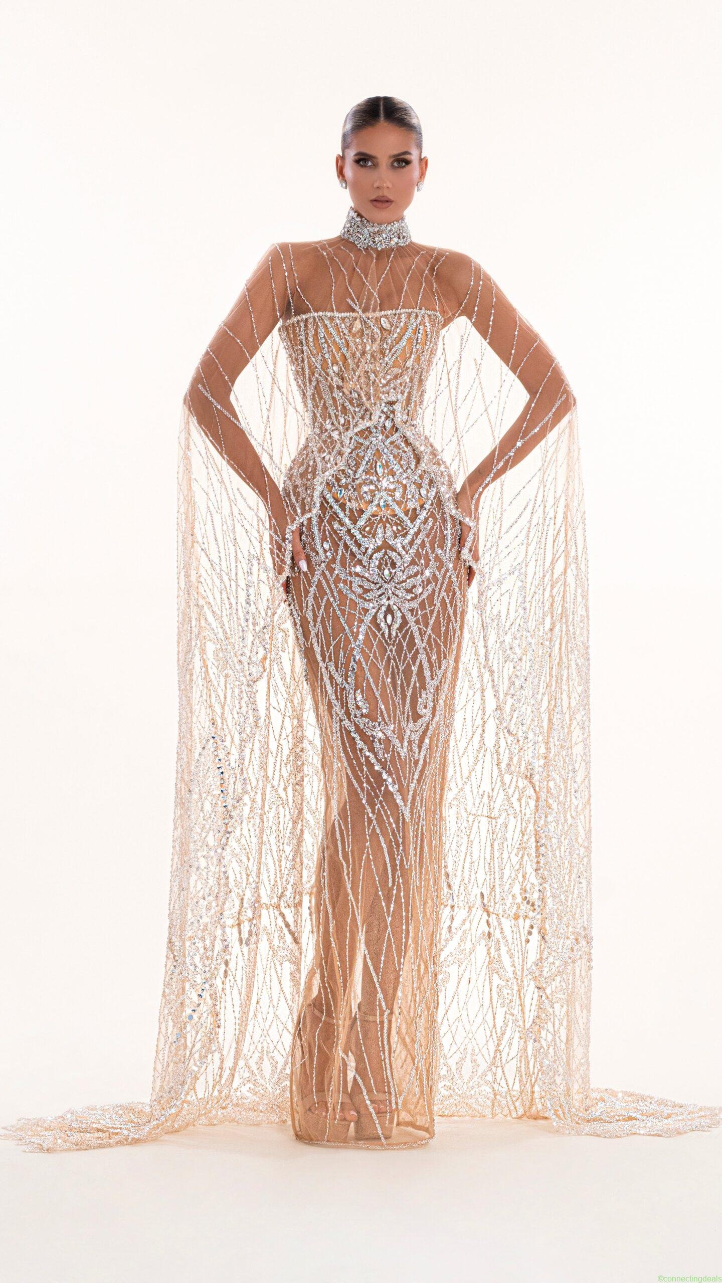 Corset Dress With Long Cape