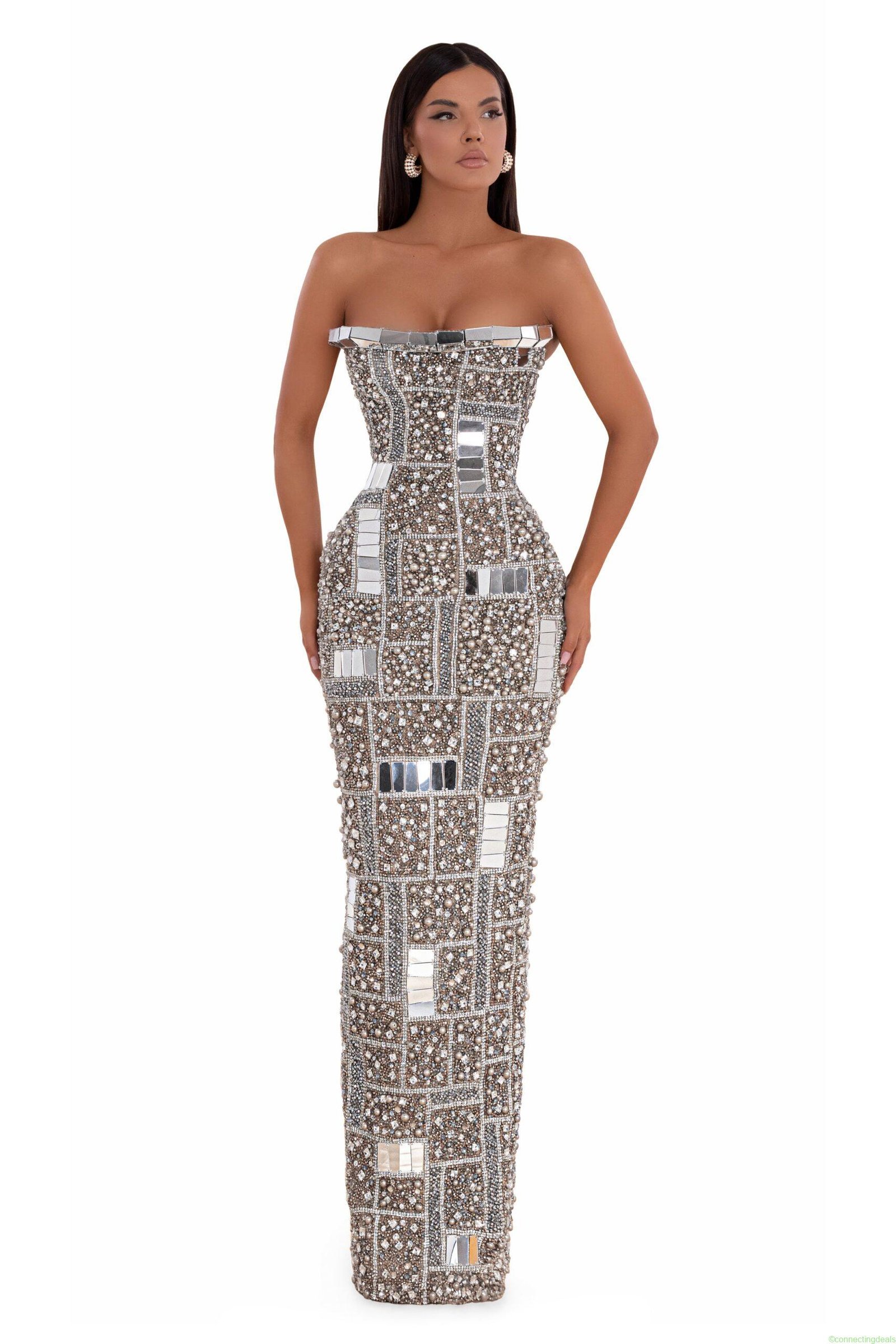 Long Body Fitted Dress With Back Slit