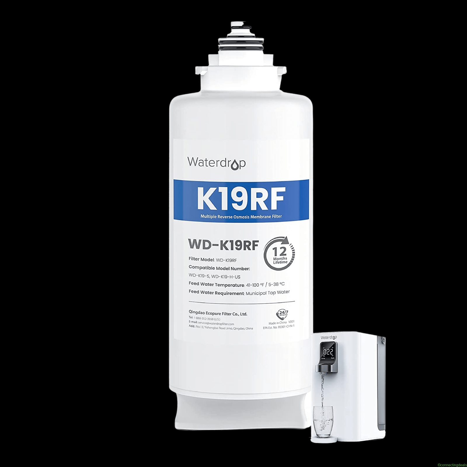 WD-K19RF Filter for Waterdrop K19 Countertop