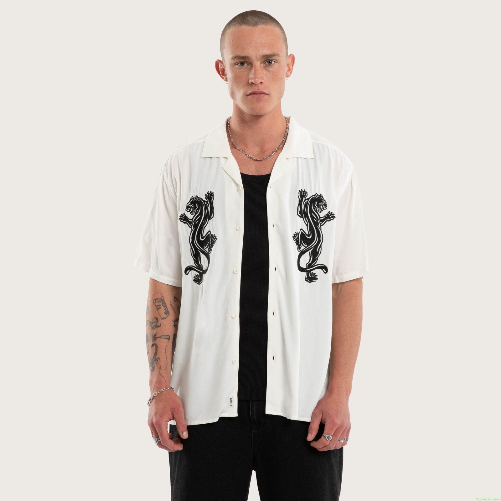 Risen Button Up Short Sleeve Shirt in Natural