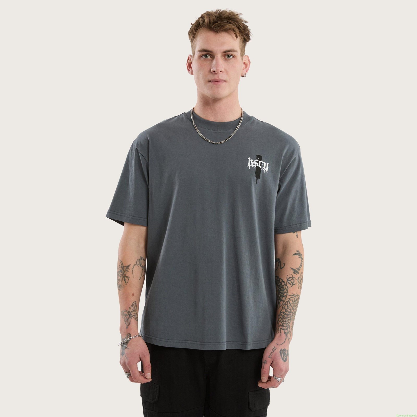 Villian Box Fit Scoop Tee Turbulence