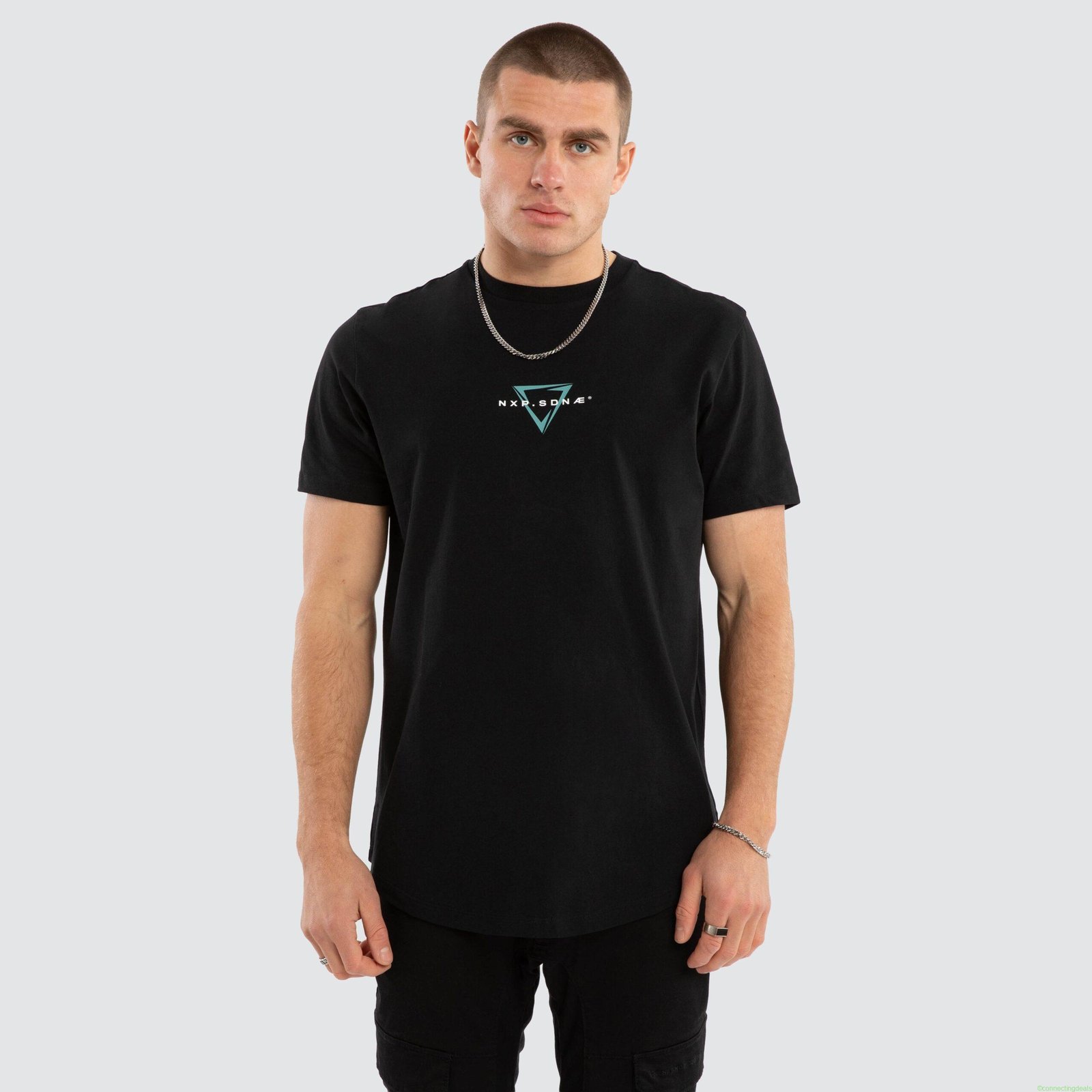 Inevitable Dual Curved Tee Jet Black