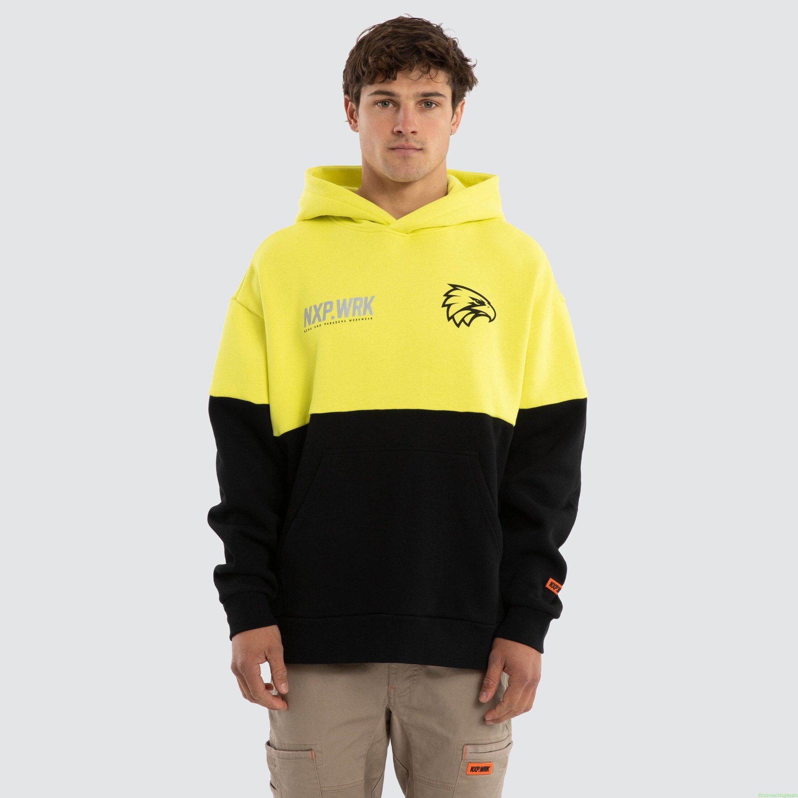 West Coast Eagles Block Hoodie Yellow Black