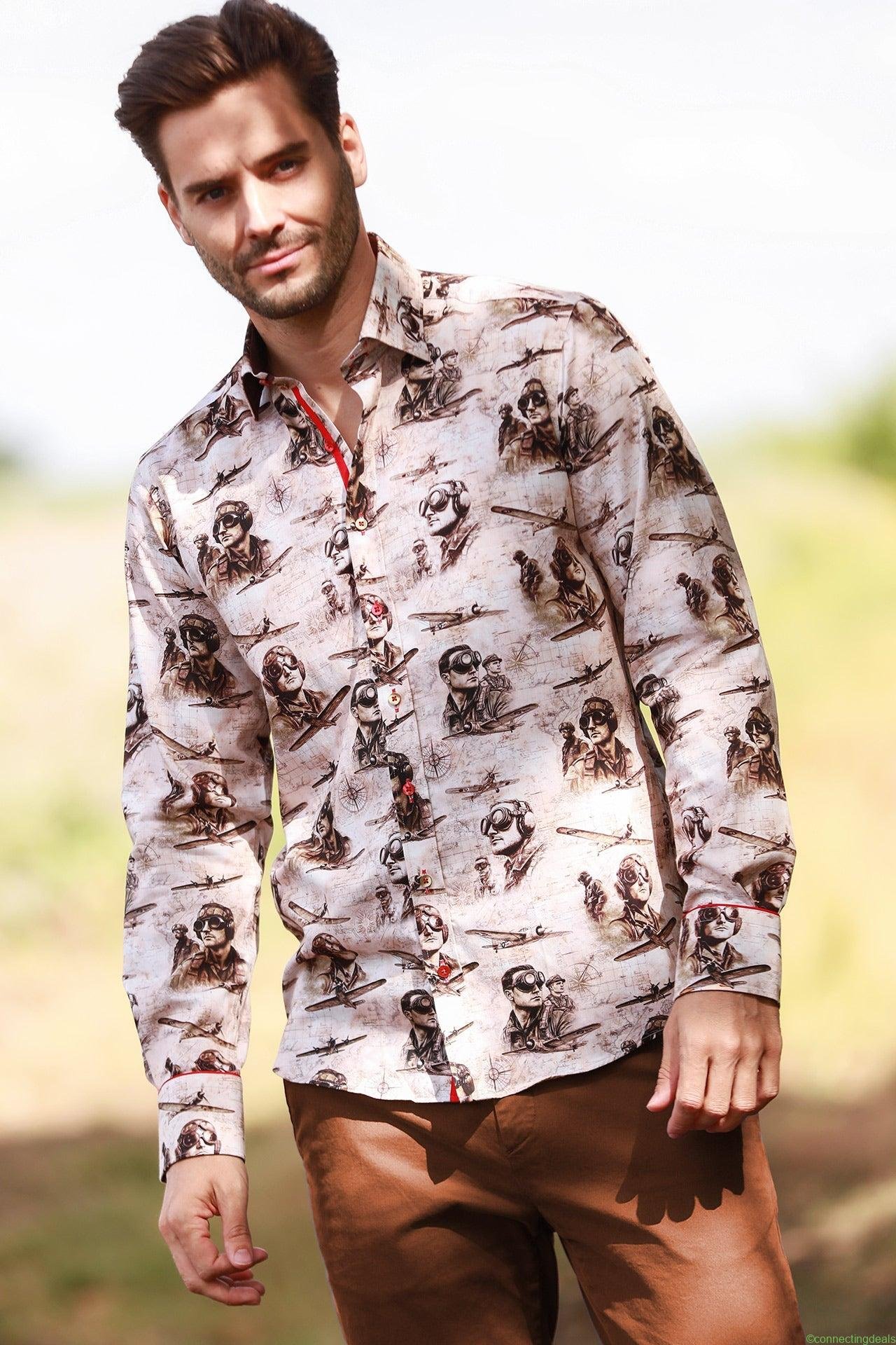 AIR FORCE TENCEL PRINT SHIRT