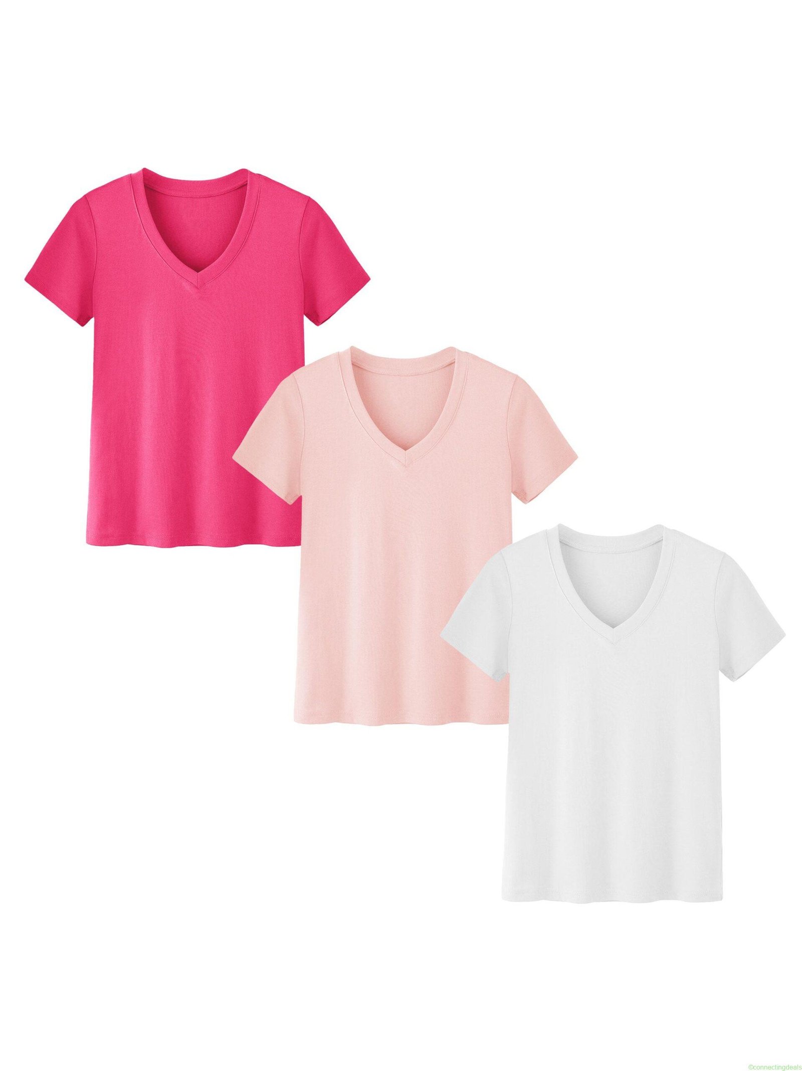 SHOWITTY 3-Pack Plus Size V-Neck T-Shirts