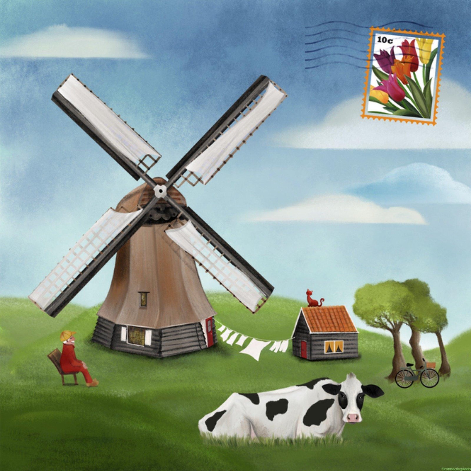 Fishuals Patricia Hooning Zomaar kaart Windmolen