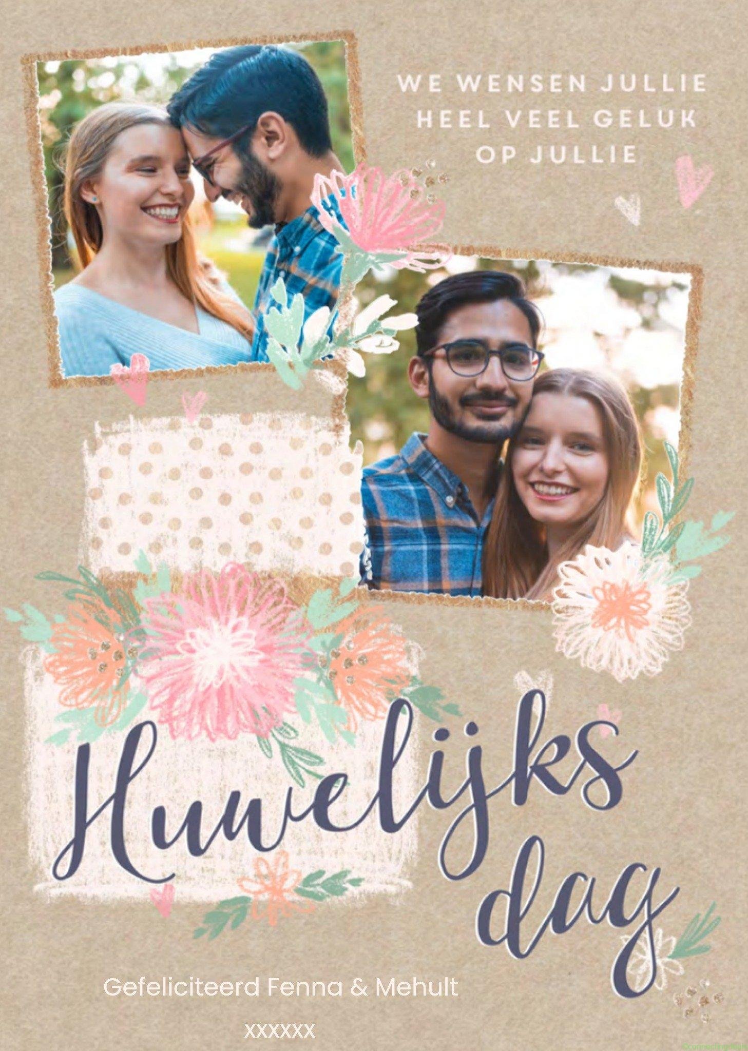 Greetz Huwelijkskaart Bloemen Postcard