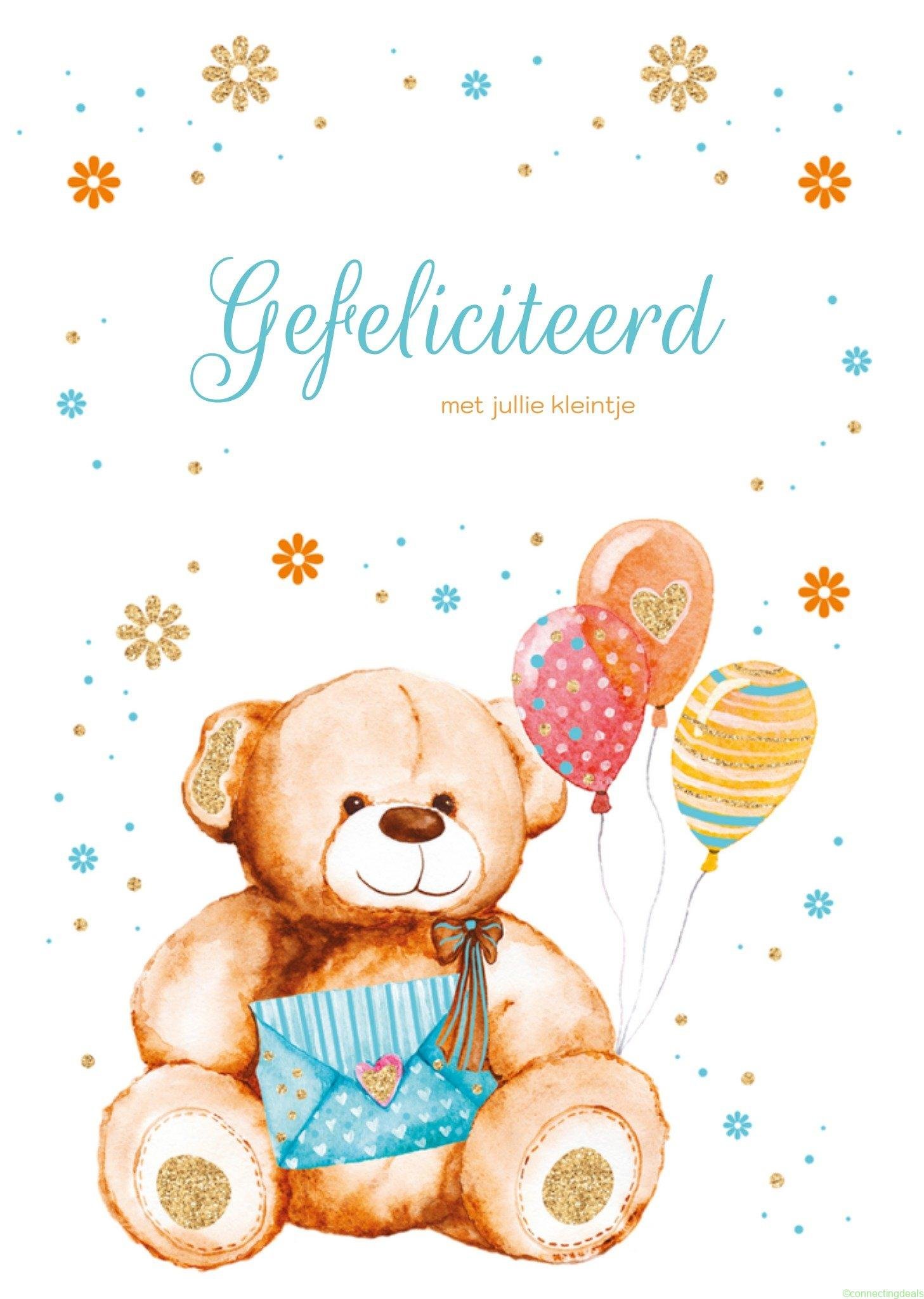 TMS Geboortekaart Gefeliciteerd Postcard