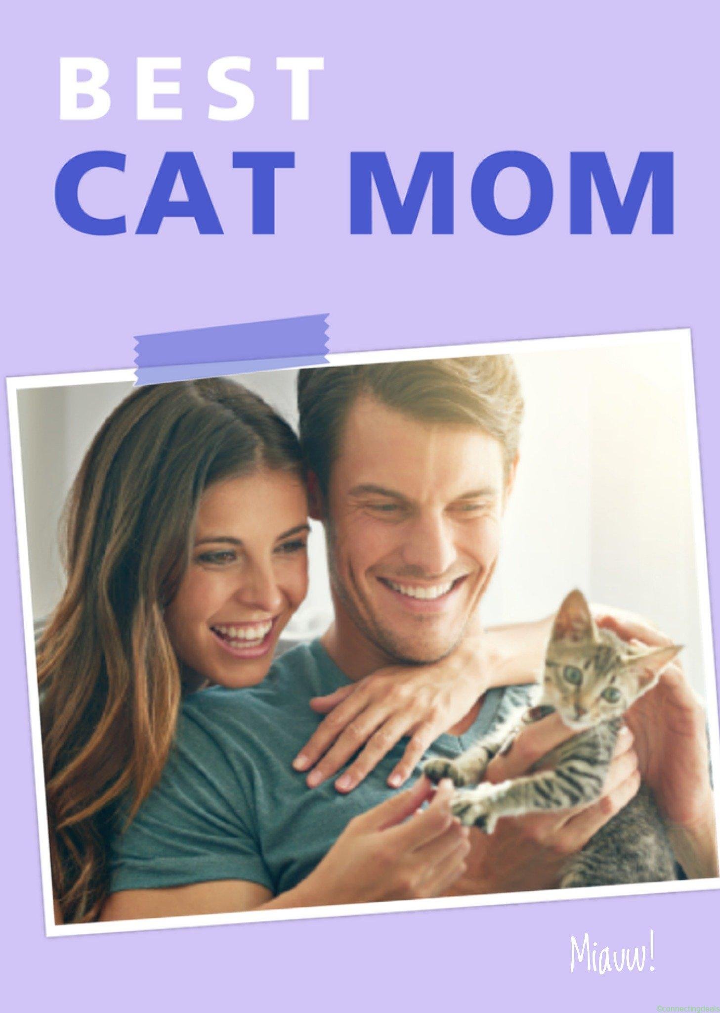 Greetz Moederdagkaart foto cat mom Standard Card