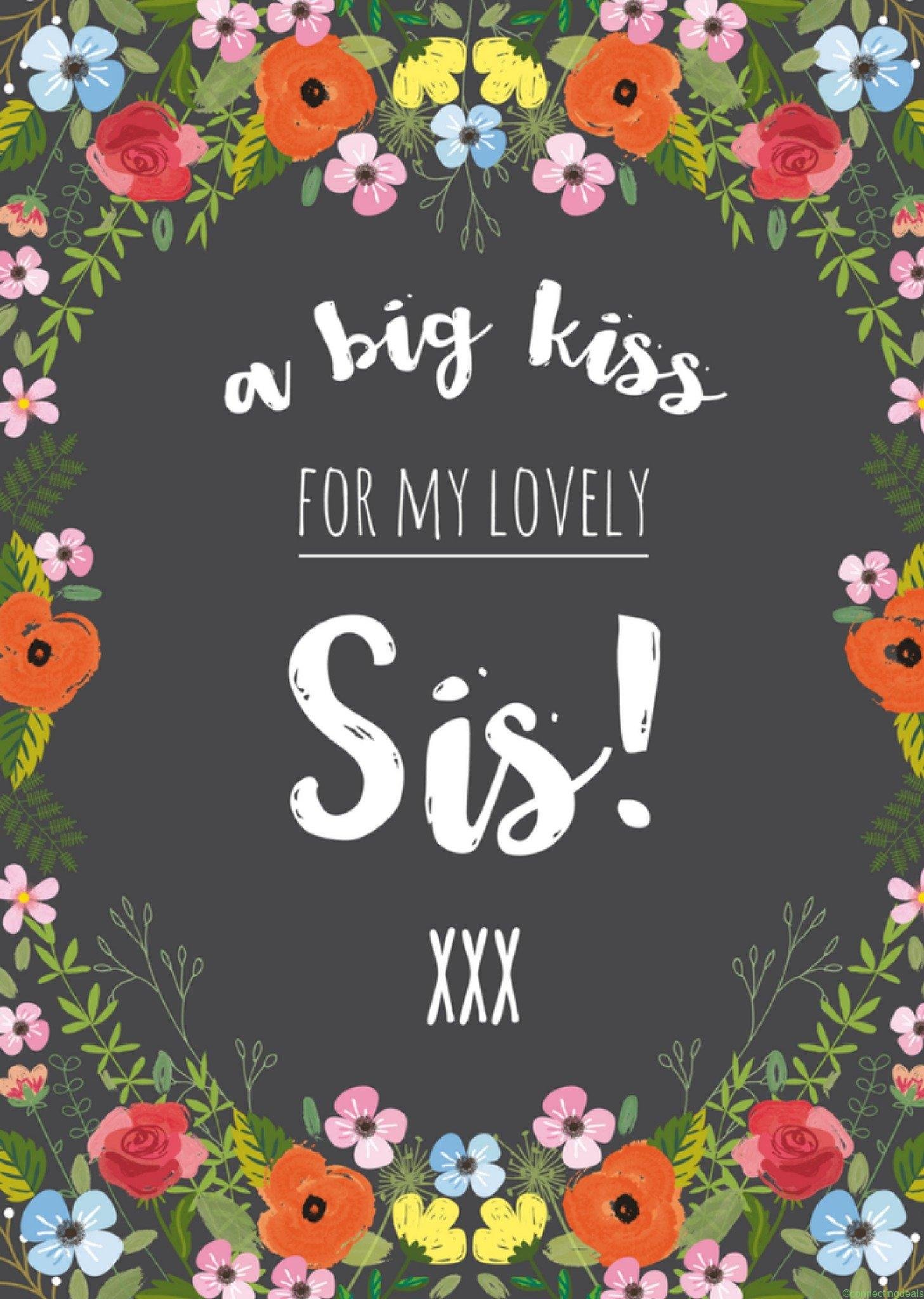 Tsjip Broer en zus dag bloemen Large Card