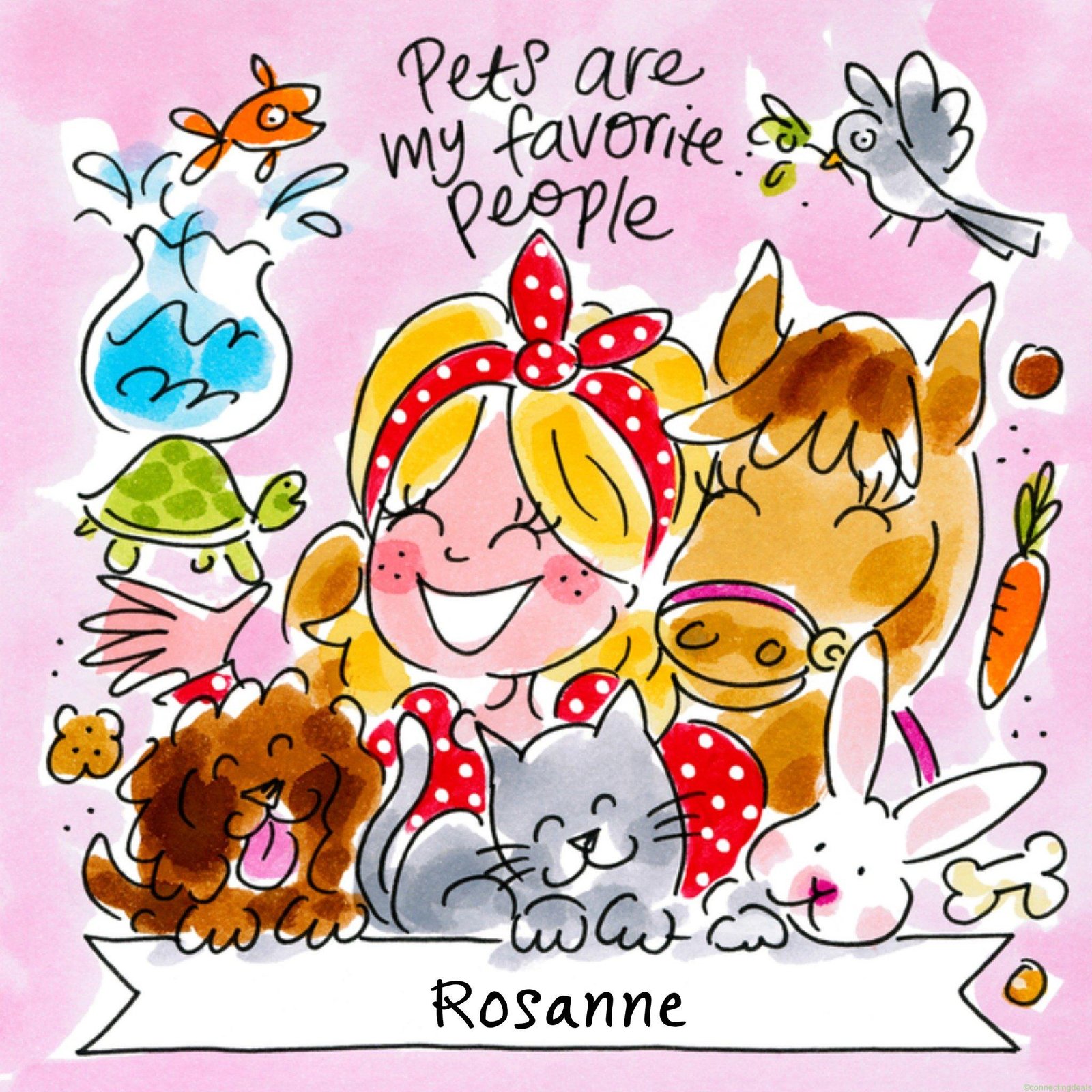 Blond Amsterdam Dierendag kaart met naam Square