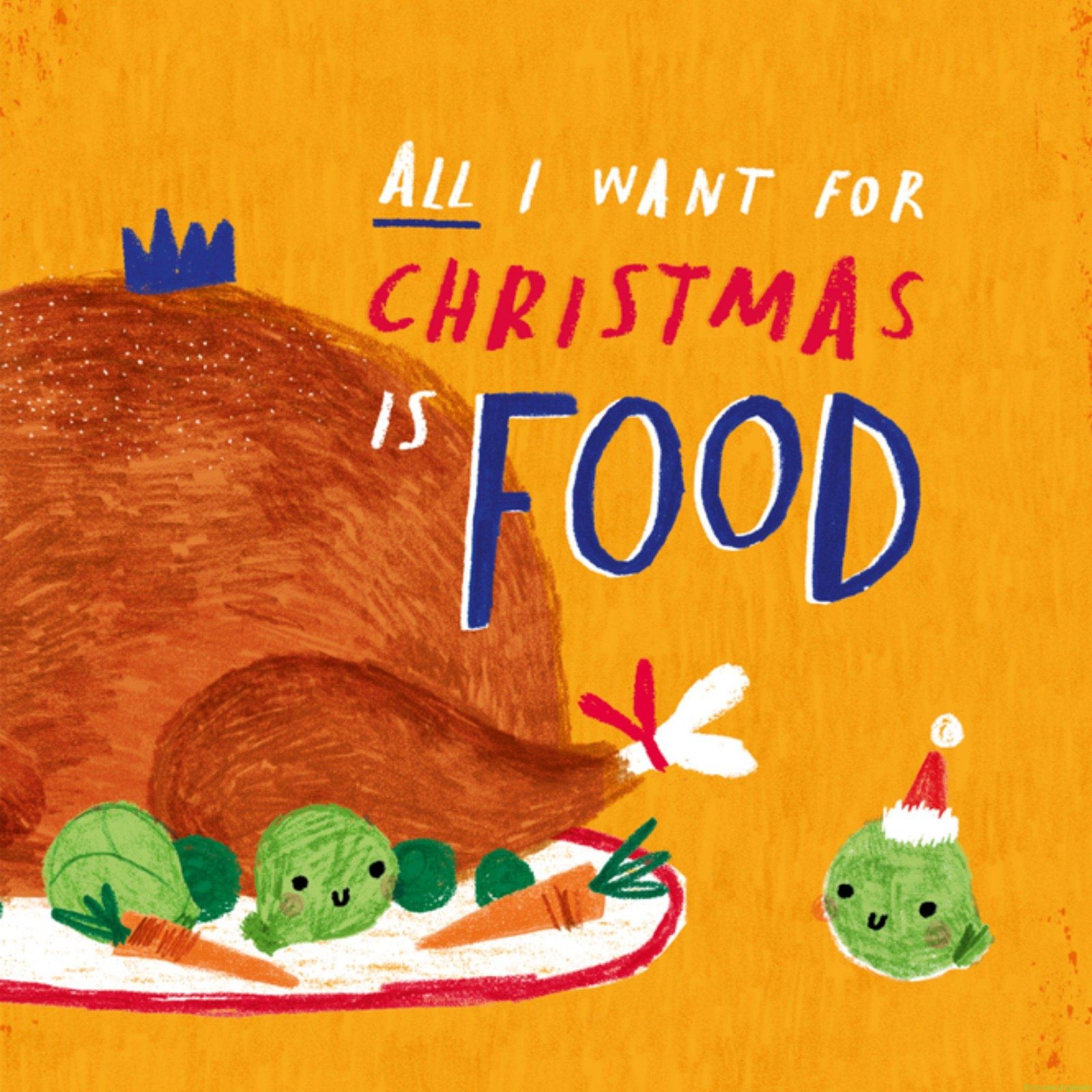 HotchPotch Kerstkaart kalkoen All i want Giant