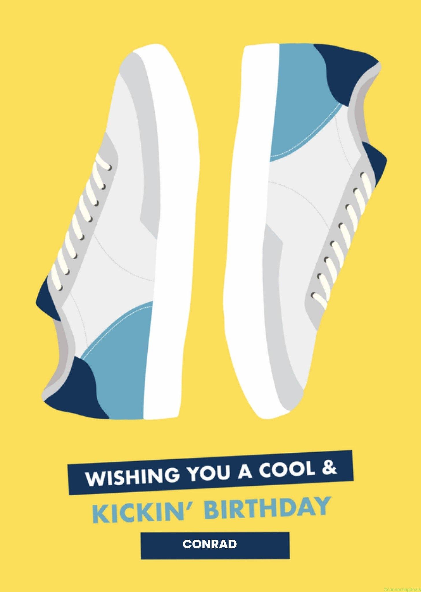 Greetz Verjaardagskaart sneakers met naam