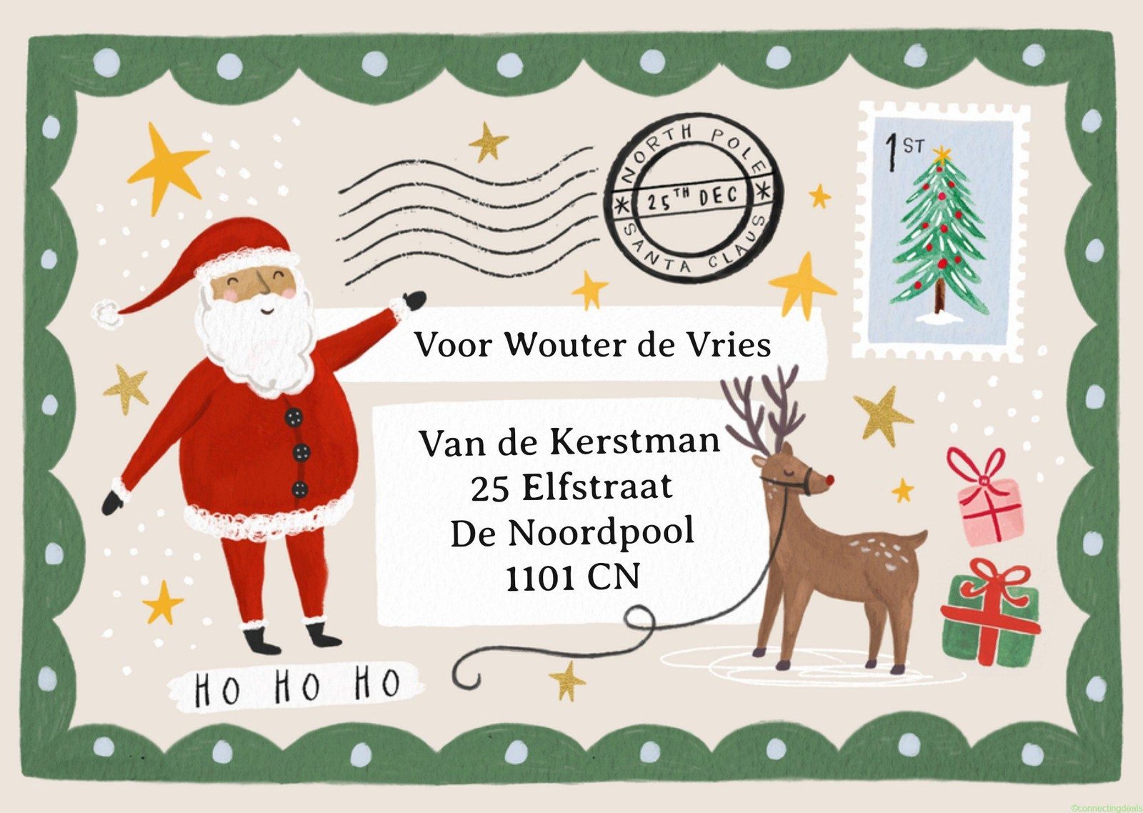 Greetz Kerstkaart Van de Kerstman Postcard