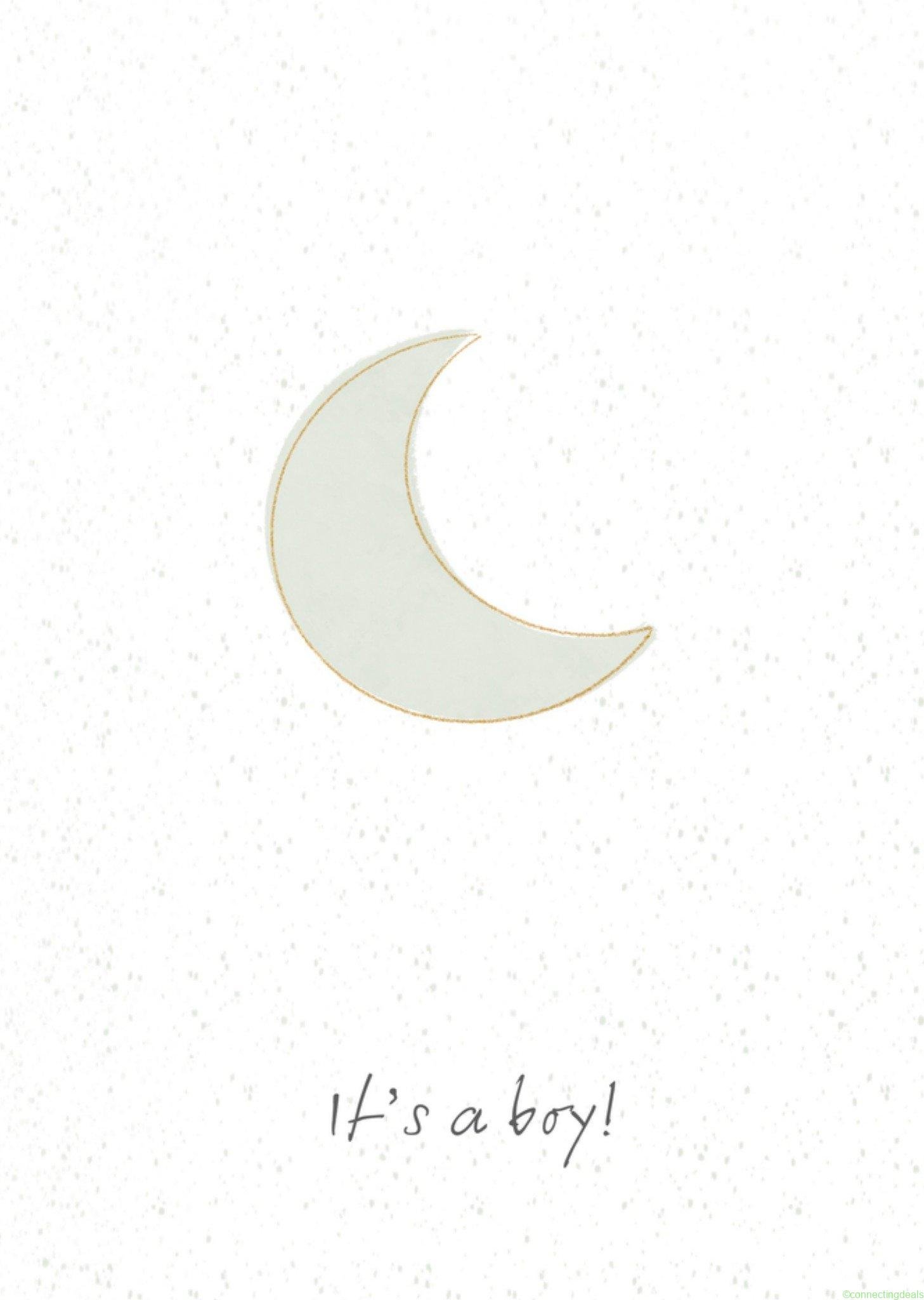 Greetz Geboortekaart maan its a boy Postcard