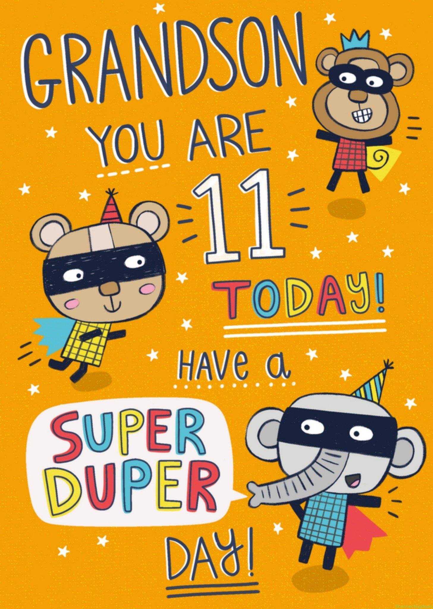 Greetz Verjaardagskaart Grandson you are 11