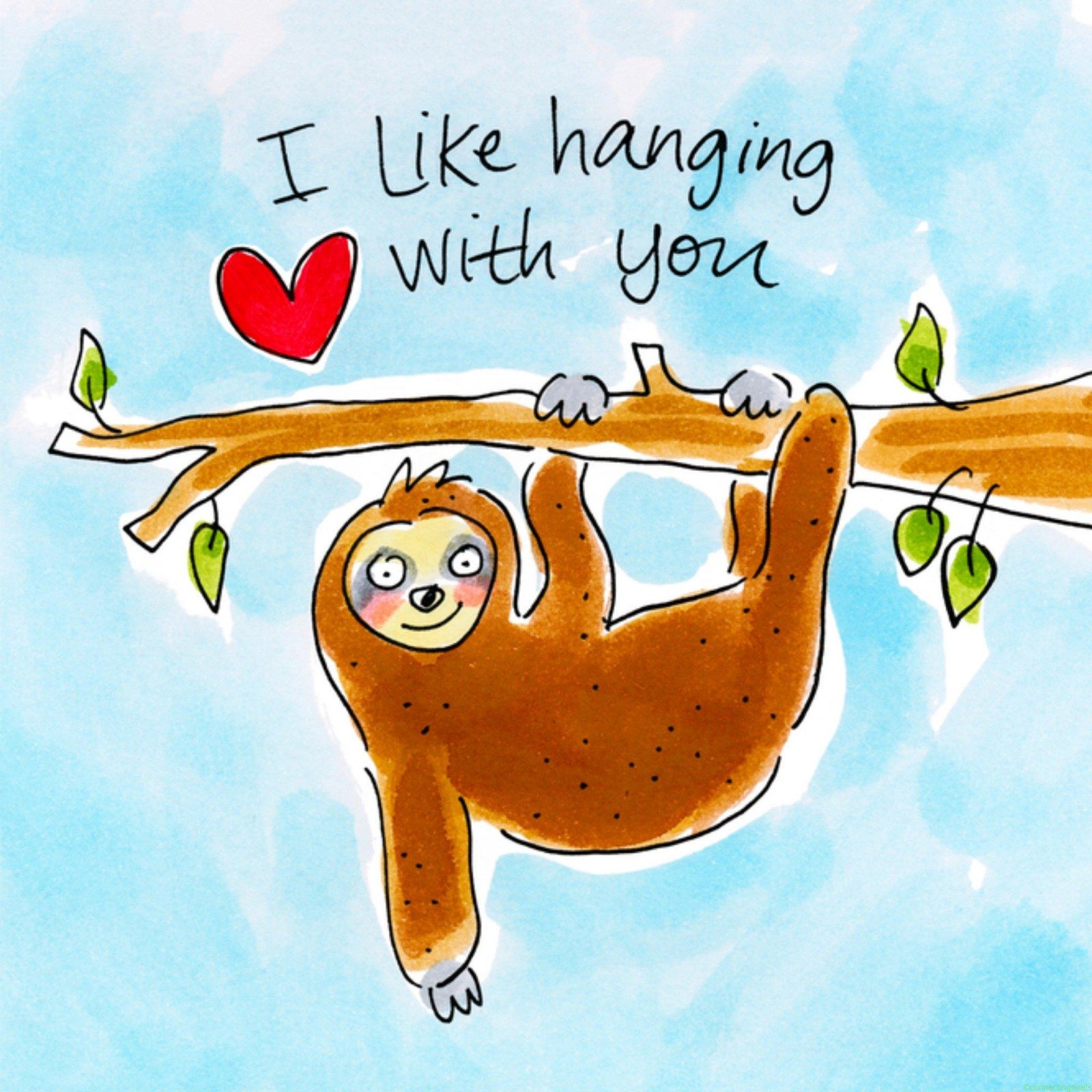 Blond Amsterdam Valentijnskaart luiaard