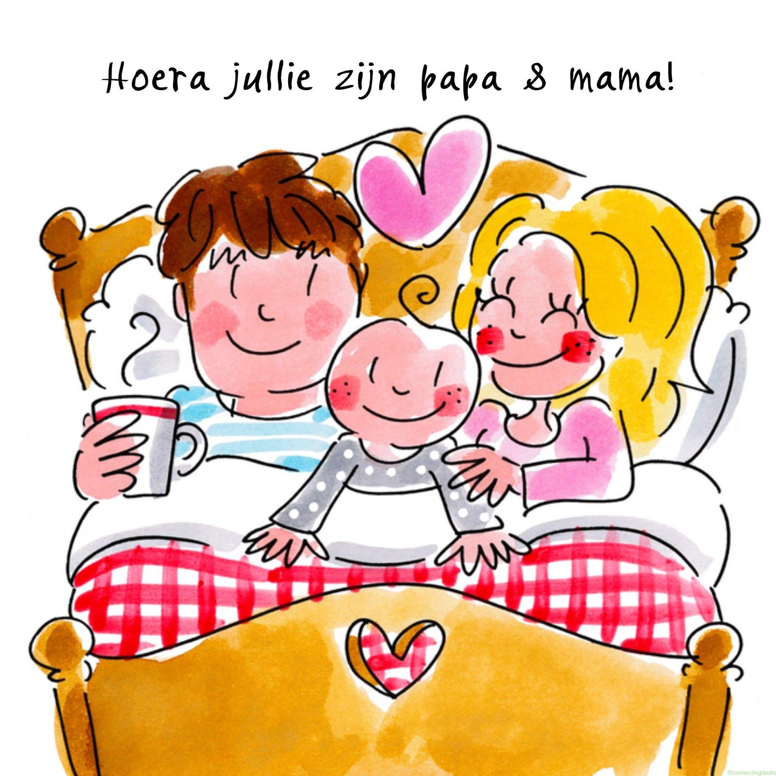 Blond Amsterdam Geboortekaart illustratie