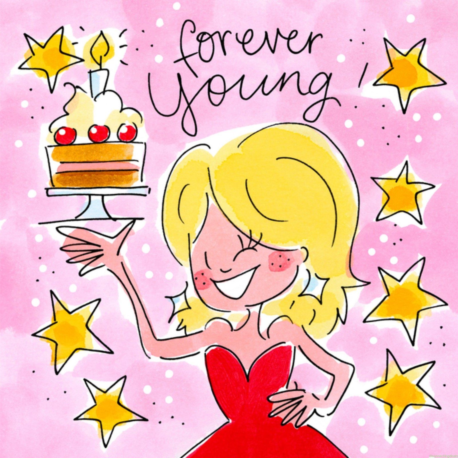 Blond Amsterdam Verjaardag Sterren Square Card