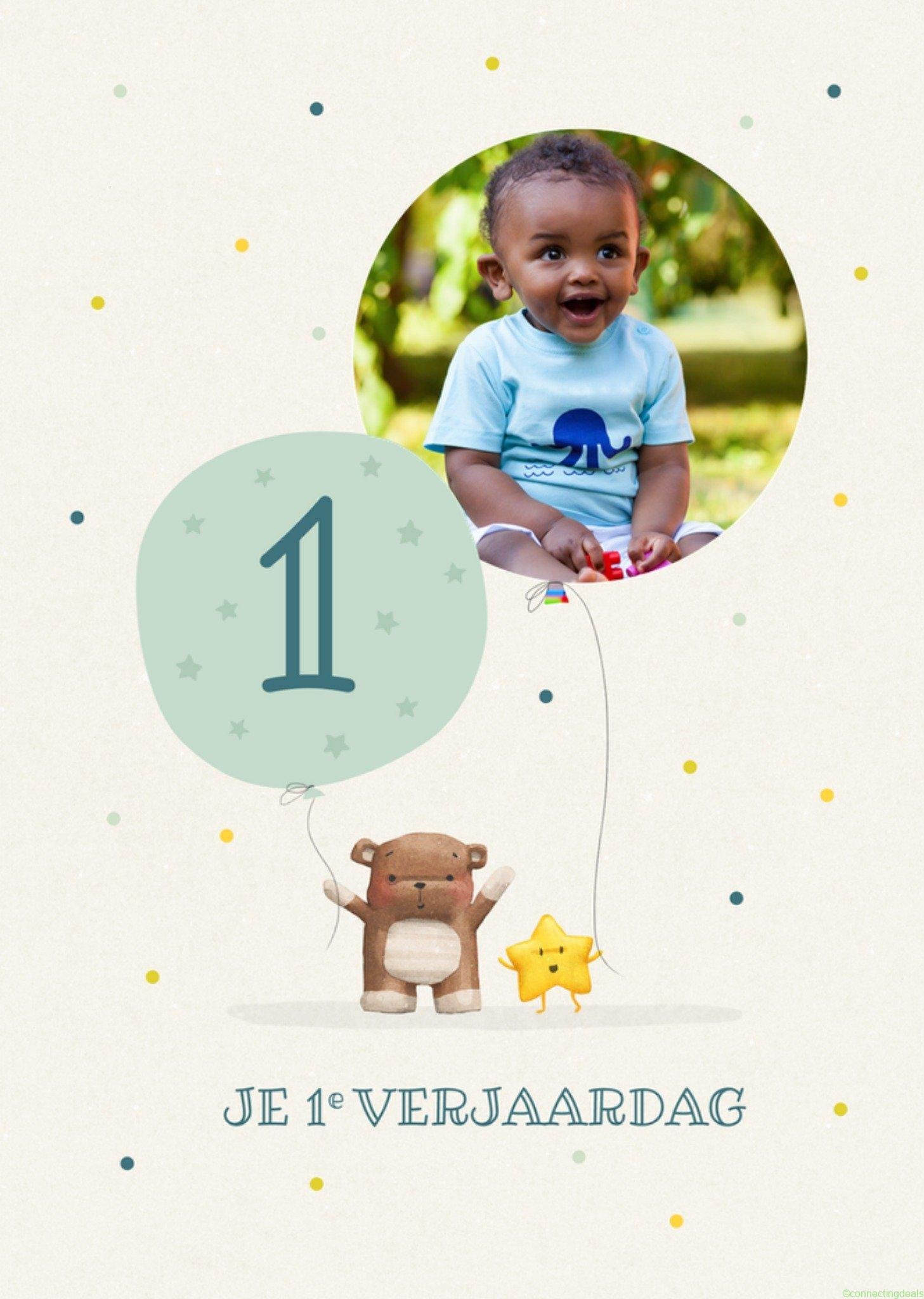 Uddle Verjaardagskaart Je 1e Verjaardag Giant