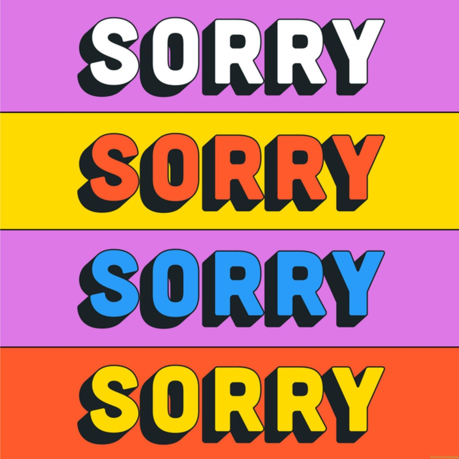 Greetz Sorry kaart kleurrijk Large Square Card