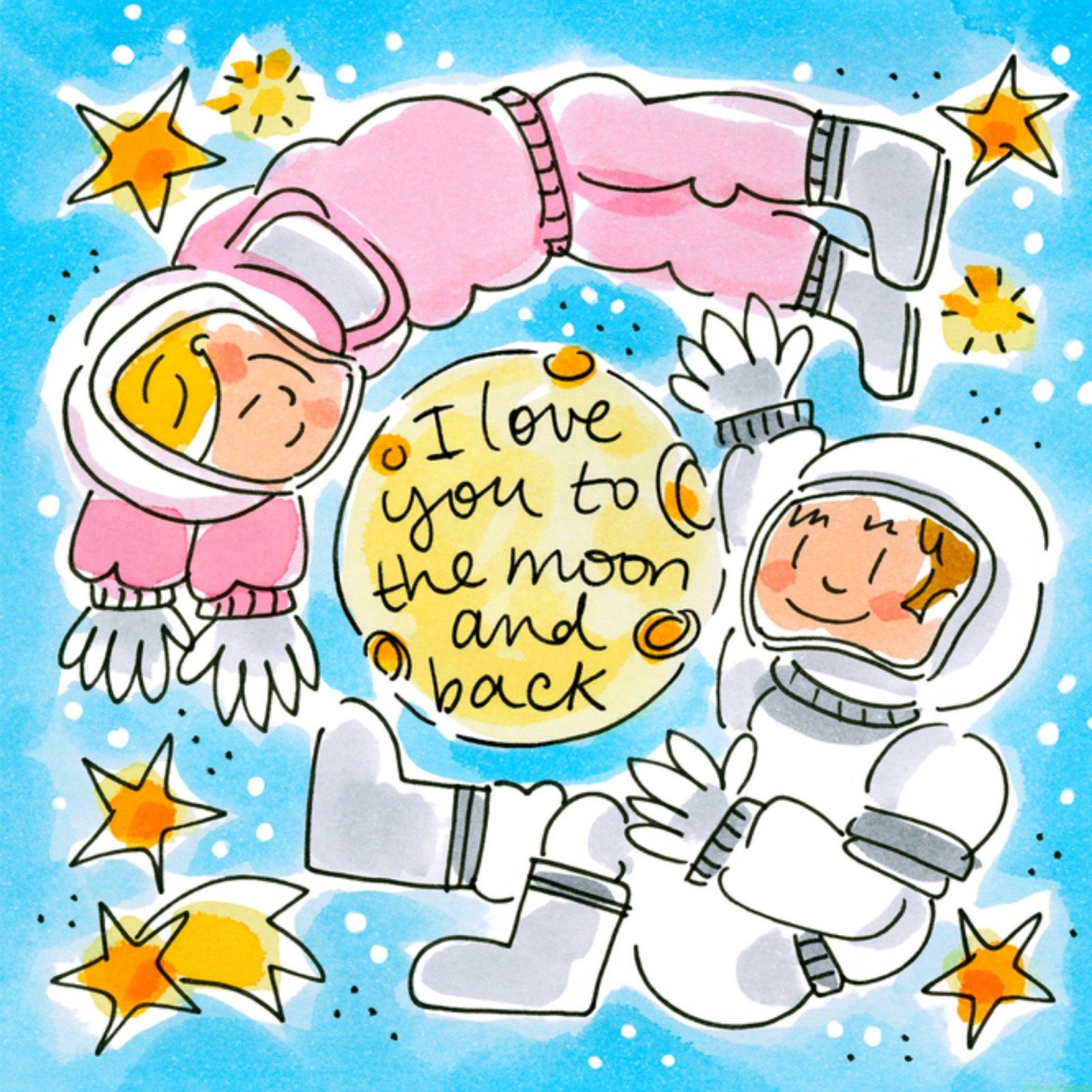 Blond Amsterdam Valentijnskaart Maan Square Card