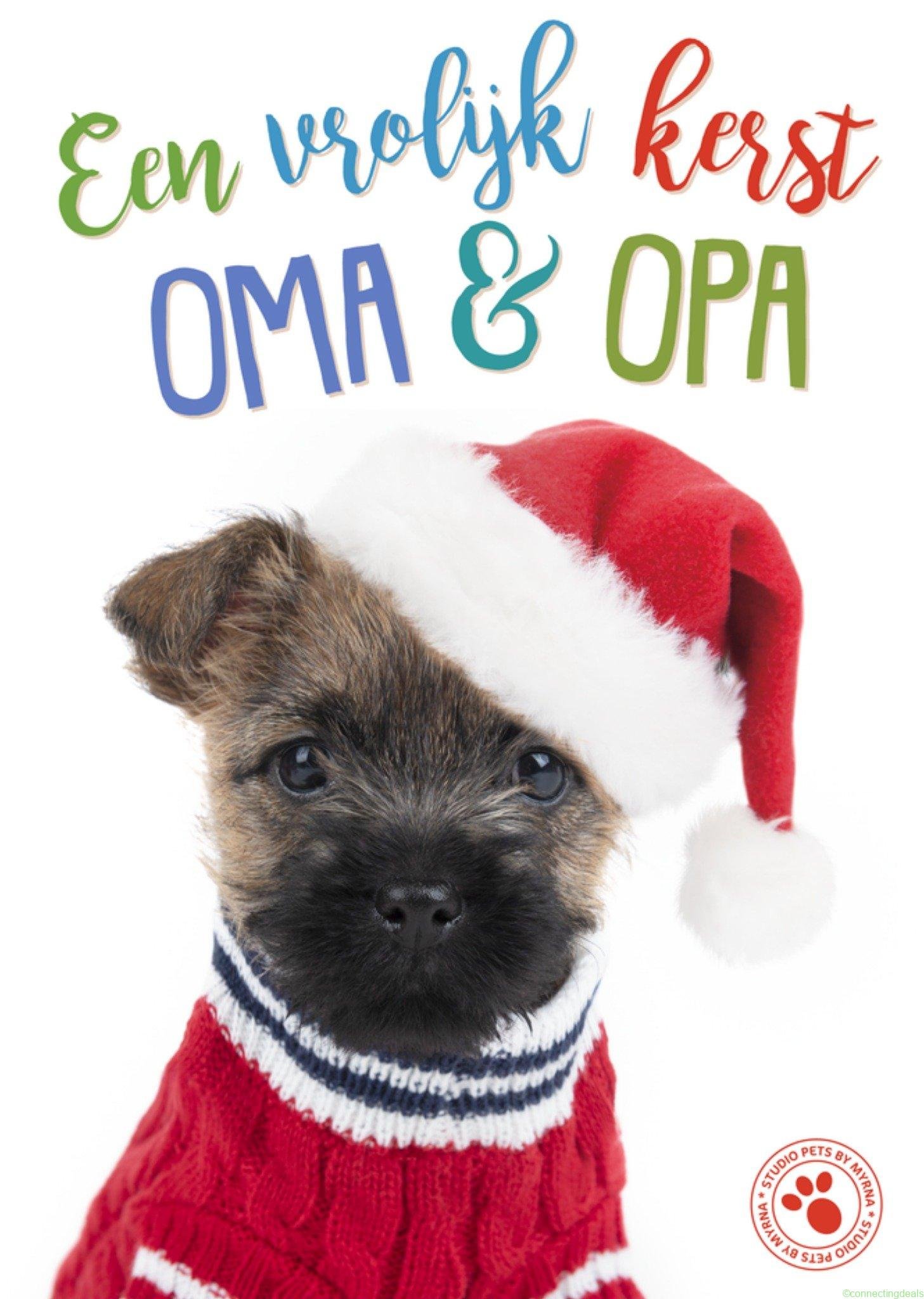 Studio Pets Kerstkaart Oma en Opa