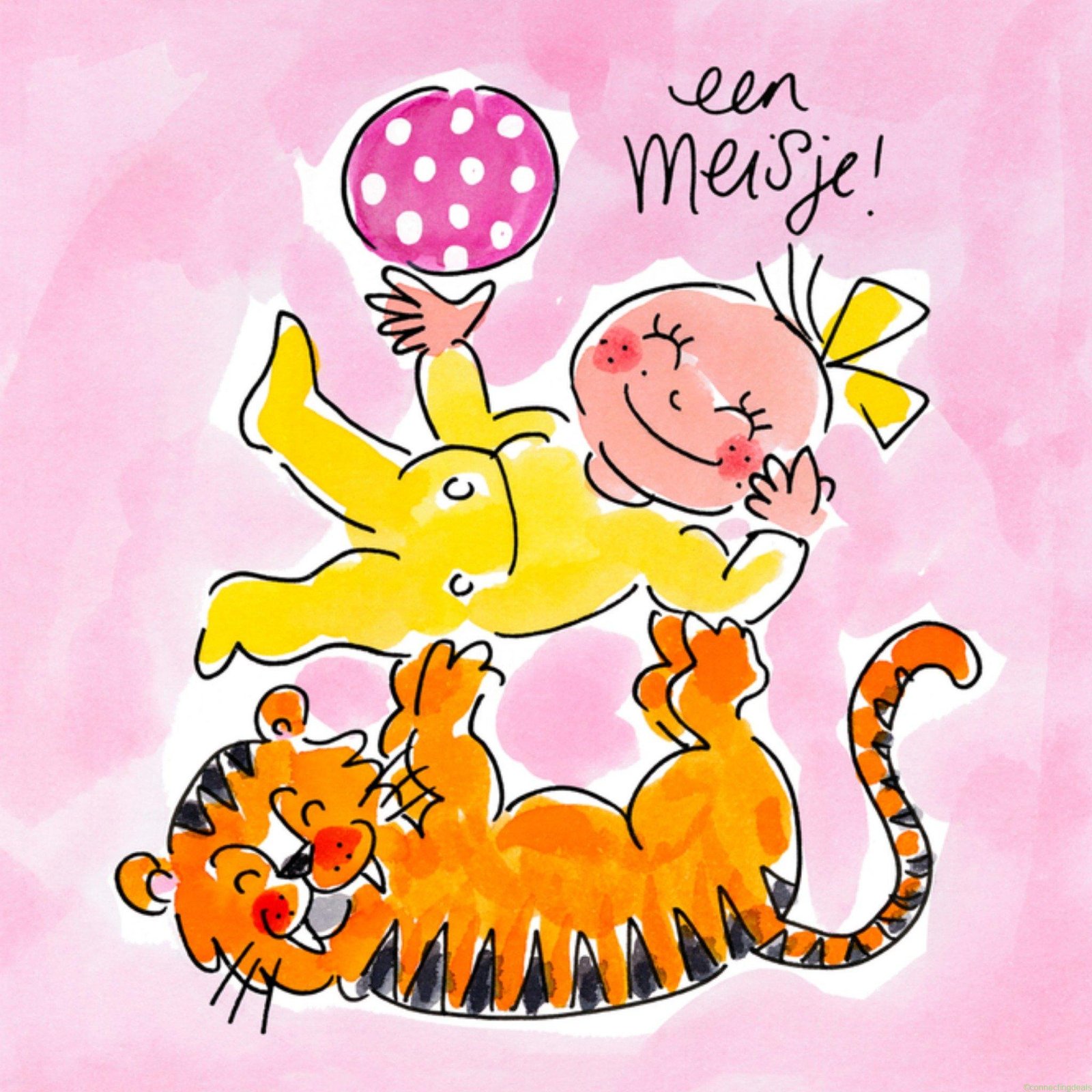 Blond Amsterdam Geboortekaart een meisje