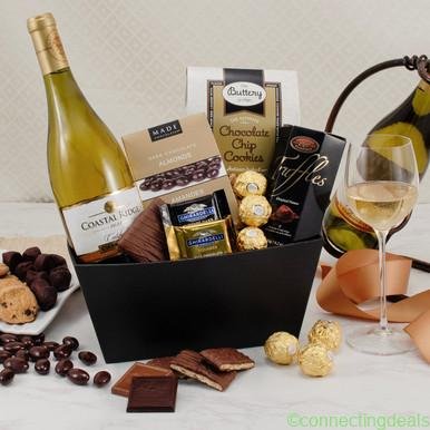 Riesling & Chocolate Gift Basket | White wine and in United