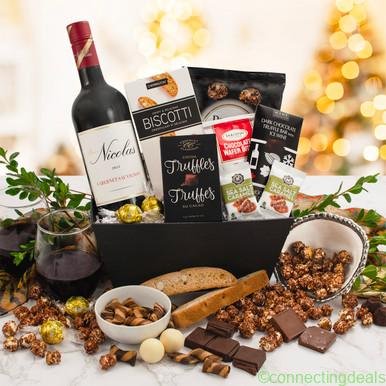 Cabernet & Chocolate Gift Basket | Red wine and ch in United