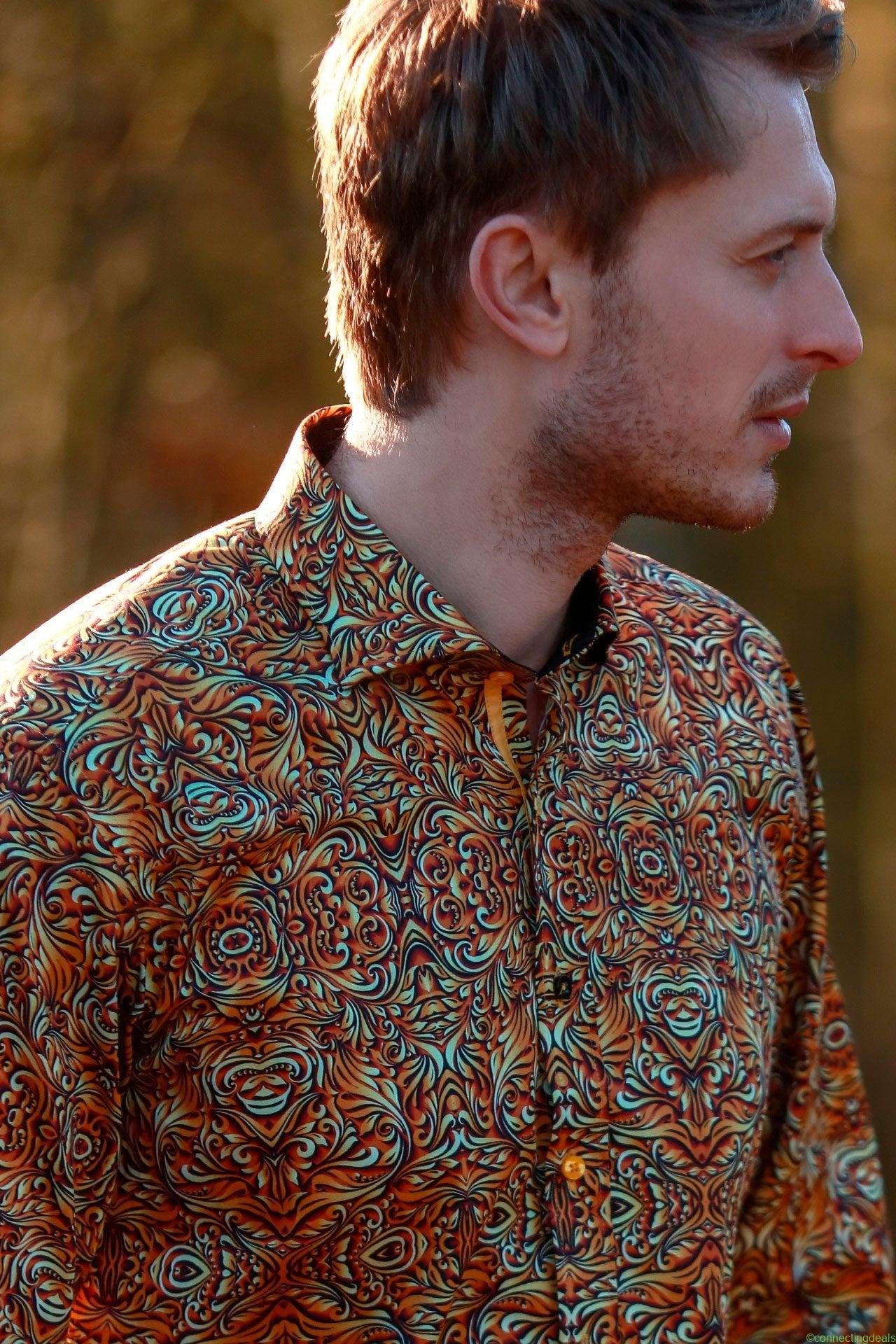 WAVY ORNAMENTS PRINT SHIRT