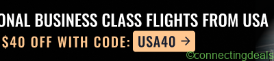 Business Class Flights from USA *Promo Code: USA40 in London