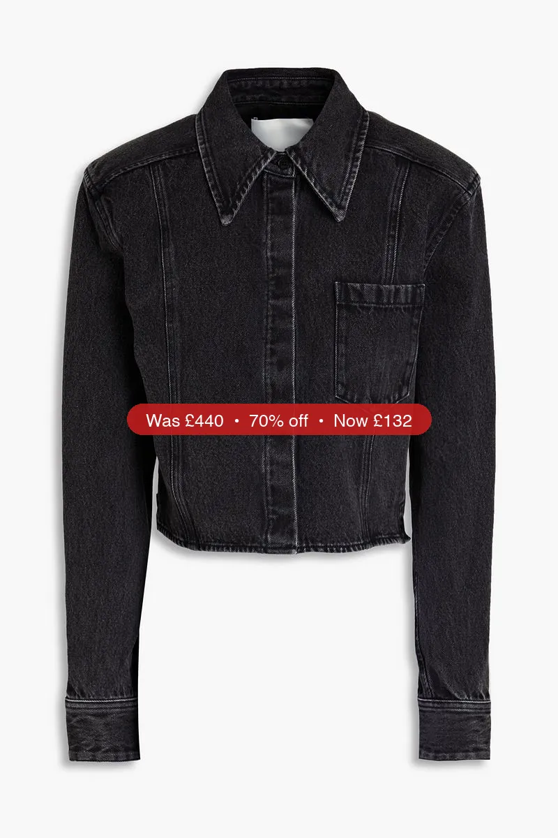 3.1 PHILLIP LIM Cropped denim jacket – 70% Off