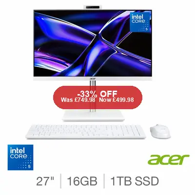 Acer C27-A, Intel Core 5, 16GB RAM, 1TB SSD, 27 Inch All in One D – 33% Off