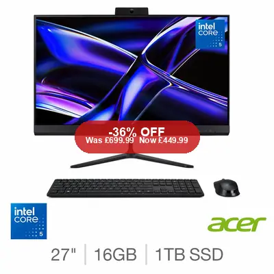 Acer C27-B, Intel Core 5, 16GB RAM, 1TB SSD, 27 Inch All in One D – 36% Off