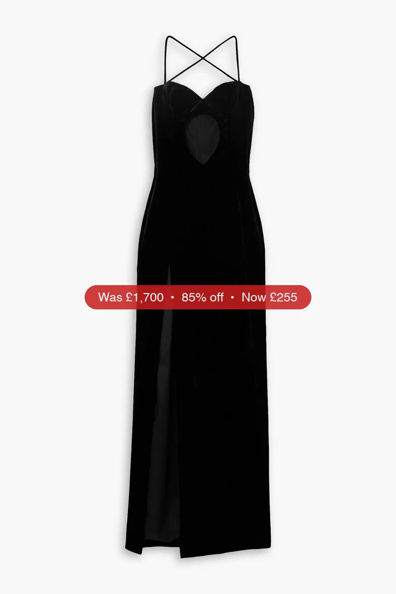 ALESSANDRA RICH Cutout stretch-velvet gown – 85% Off