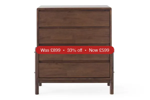 Bella Chest of Drawer | 4 Drawer | Deep Brown – 33% Off