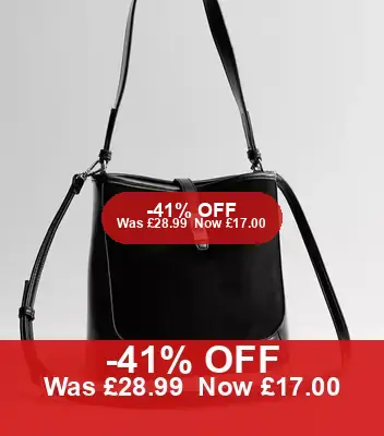 Black Faux Suede Bucket Bag – 41% Off