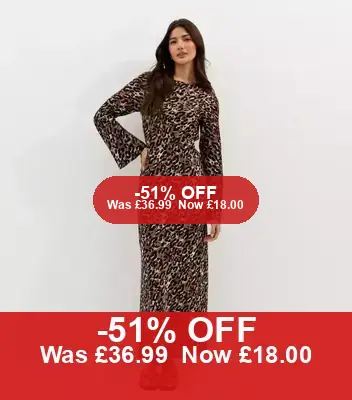 Brown Animal Print Satin Maxi Dress – 51% Off