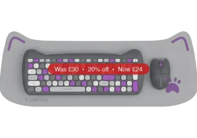 Canyon Wireless Keyboards & Mouse Combo HSET-W6 Kitty Edition | Violet - 20% Off in Ireland