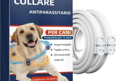 Collare Repellente Naturale per Cani con Oli Essenziali, Impermeabile - Protezione di 12 Mesi contro Zecche e Parassiti - Regolabile in Italy