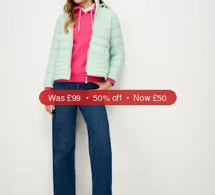 Crew Clothing Hooded Puffer Jacket - 50% Off in United Kingdom