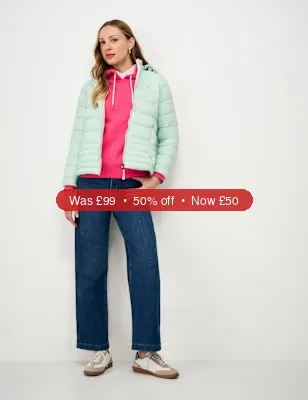 Crew Clothing Hooded Puffer Jacket – 50% Off