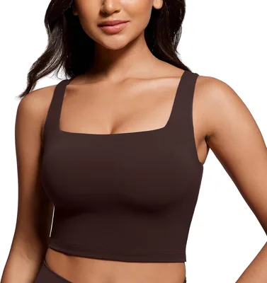 CRZ YOGA Butterluxe Womens Square Neck Longline Sports Bra – Best Deal